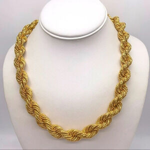 Napier Vintage Gold Thick Twisted Rope Chain Necklace